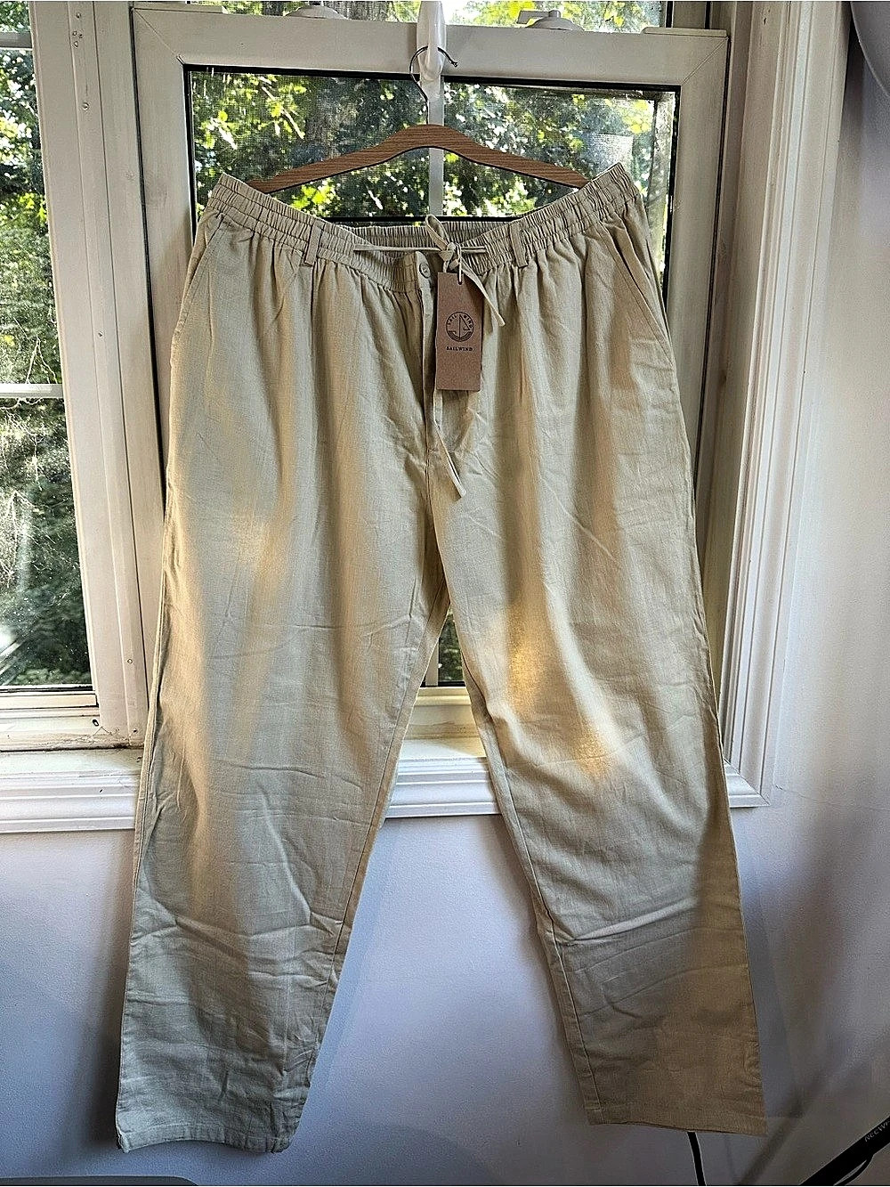 Sailwind MENS  Linen Blend Pull-On Pants in Beige NWT W40